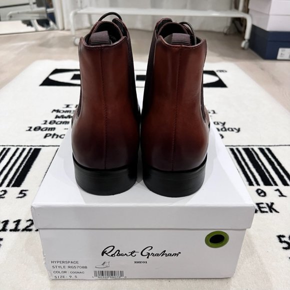 Robert Graham Hyperspace Skull & Logo Embossed Leather Lace Up Boots - Picture 4 of 6